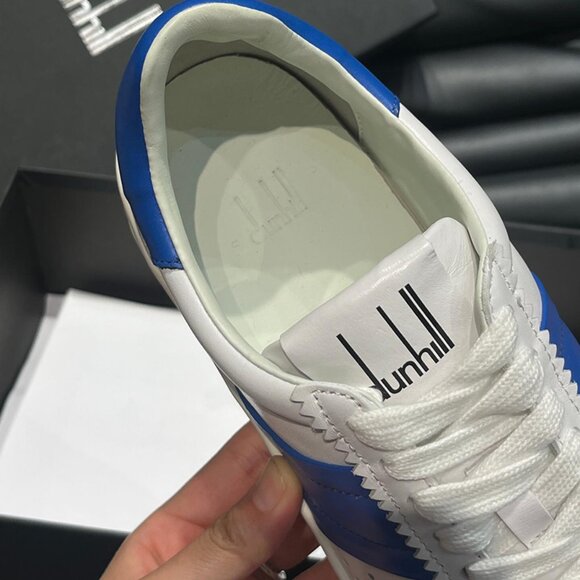 Dunhill Mens Suede Stitching Sneakers White/Blue main image 8